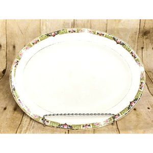 Vintage England Fine Bone China Floral Bouquets Gold Trim Serving Platter 11.5"